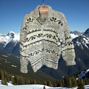 Vintage Cowichan Unisex Full Zip Cardigan Sweater